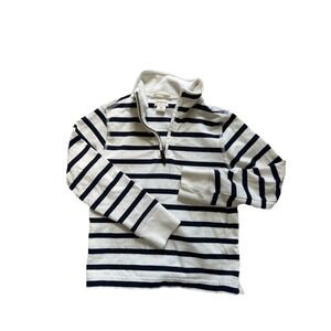 J. Crew Crewcuts Boys Sz XS (4-5) Striped Quarter Zip Pullover Hoodie Shirt